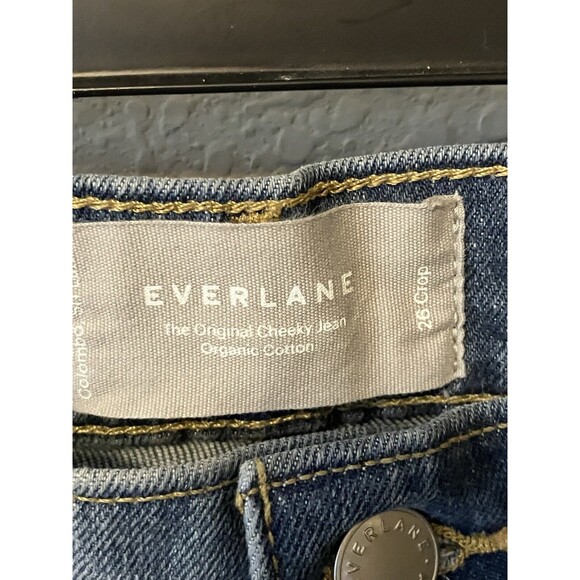 Everlane The Original Cheeky Jeans Womens Size 26 Cropped Distressed Hem - Picture 3 of 7